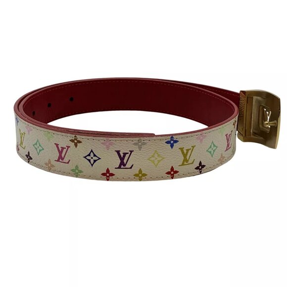 LOUIS VUITTON Saint Tulle 75/30 Belt Multi-Color Canvas - Picture 4 of 11